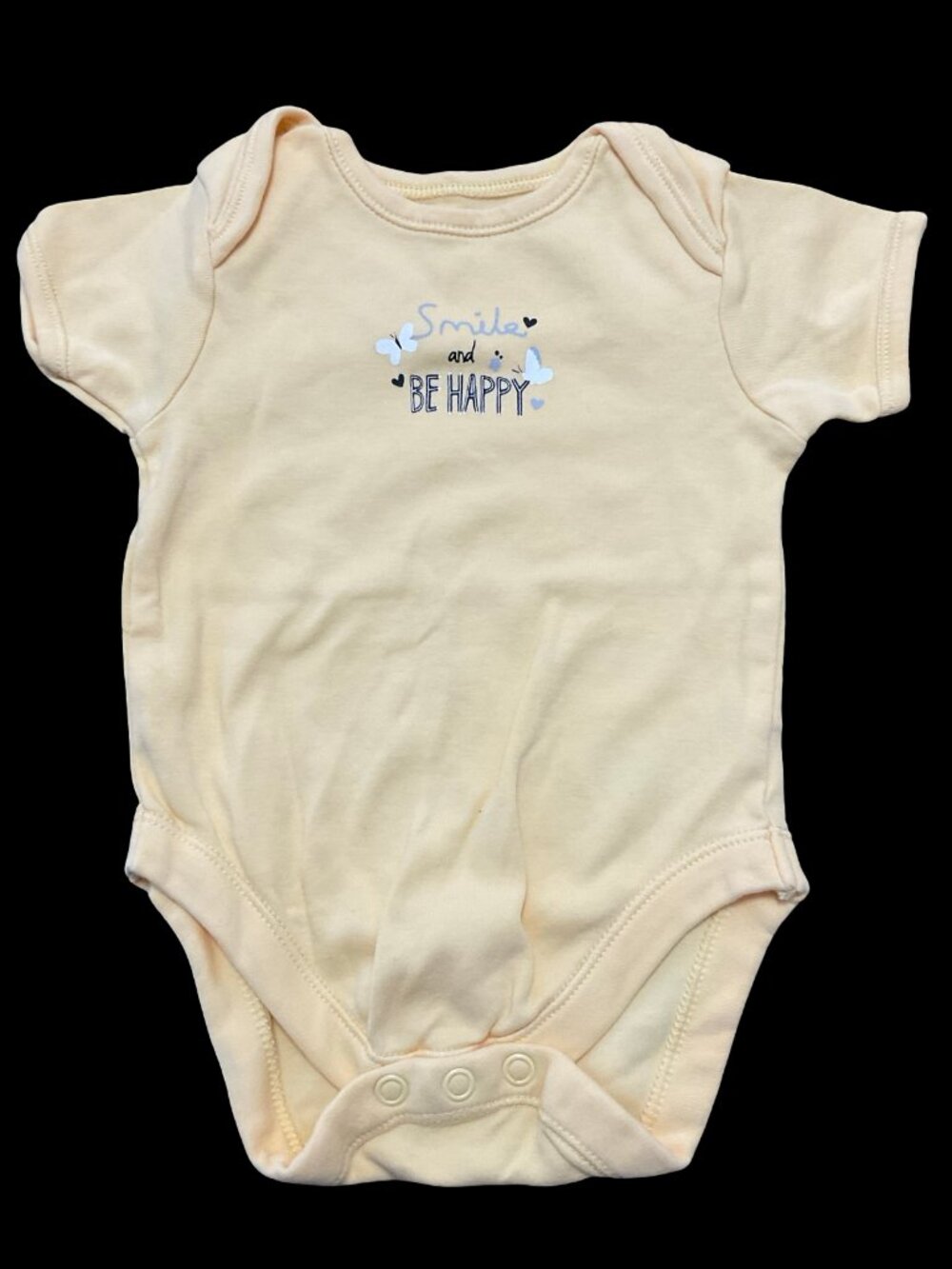 🌻10/$25 - Yellow "Smile & Be Happy" Onesie